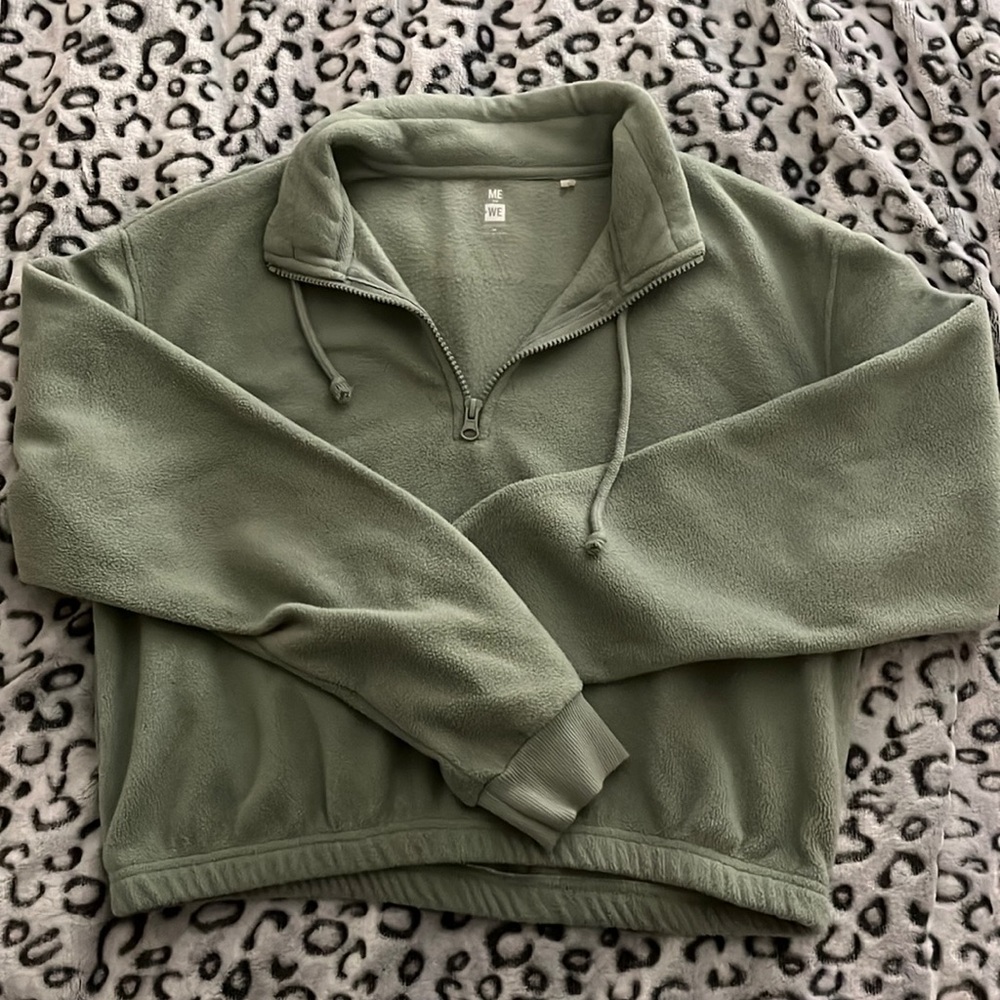 Me To We Sea Foam Green 3/4 Zip Fleece
